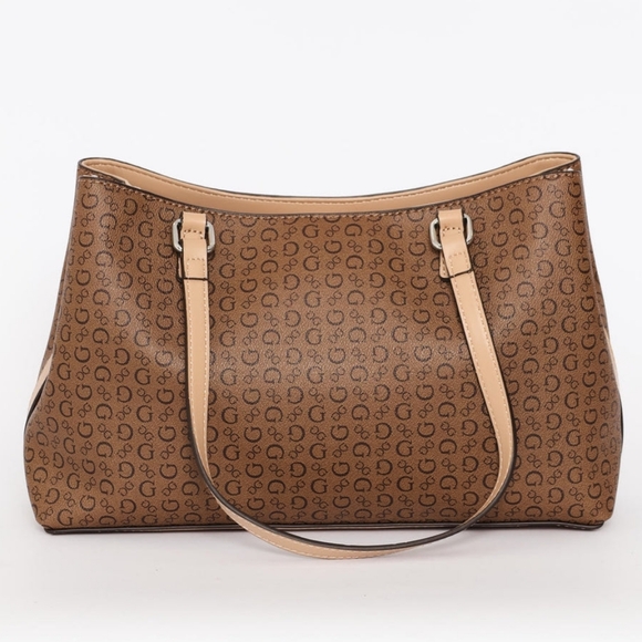 Guess Tan Monogram Tote Bag - Picture 2 of 5